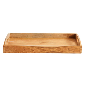 Lot de 2 plateaux rectangulaires en bois avec bords métalliques Plateaux de service décoratifs modernes pour table à manger Décoration de maison ou de bureau - Product Image 5