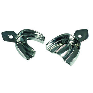 Plateaux d'empreinte dentaire manuels en acier inoxydable, autoclavables, réutilisables, supérieurs et inférieurs, perforés, certifiés CE, Narham - Product Image 4