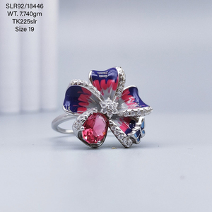 Regalo de Navidad 925 plata esterlina cóctel Cz Set anillos de moda 5,05 GMS plata sólida al por mayor boda joyería nupcial anillos - Product Image 4