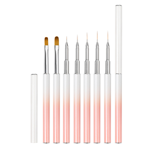 New Arrival <strong>Nail</strong> Supplier Pearl White Painting Color Ombre Oval Gel <strong>Brush</strong> Ultra Thin <strong>Nail</strong> Details Strip Liner <strong>Nail</strong> <strong>Brush</strong> <strong>Set</strong> - Product Image 3