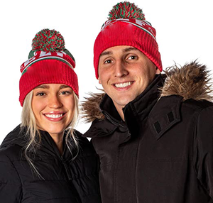 FELIZ NAVIDAD Gorro de vacaciones a la moda Calcetín Relleno Secreto Santa Impreso Pom Playa Paisaje Navidad Regalo de cumpleaños - Product Image 1