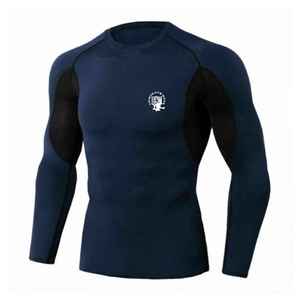 เสื้อแรชการ์ดแขนยาวสำหรับผู้ชายเสื้อผ้าซับลิเมตสีพื้น - Product Image 6