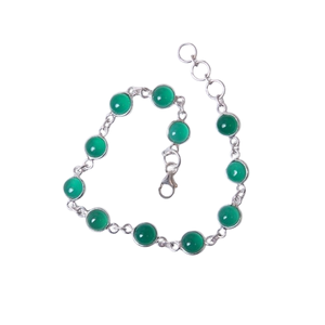 Pulsera de regalo de boda de la mejor calidad de piedra sólida 925, pulsera giratoria de ónix verde hecha a mano de plata de ley 925, joyería - Product Image 1