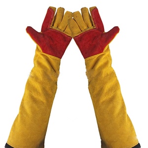 Guantes de cuero para soldar, al por mayor precio de fábrica, mangas extralargas, anticorte, antiimpacto, antideslizantes, características de protección para trabajadores - Product Image 1