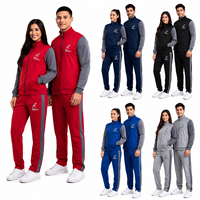 Ensemble de survêtement unisexe Pearline, fabrication au Bangladesh, service OEM/ODM personnalisé, lot en stock, sweat-shirt et pantalon couleur unie à fermeture éclair intégrale, vente en gros