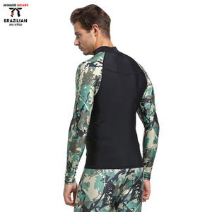 ชุดว่ายน้ำสำหรับผู้ชายน้ำหนักเบาพิมพ์ลาย UPF50 + โลโก้ได้ตามต้องการพร้อมชุดป้องกันรังสียูวีแบบสั้นมีหลายสี - Product Image 6