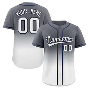 Maillot de baseball personnalisé dégradé boutonné pour hommes femmes jeunes vêtements de sport personnalisés nom numéro couture Option d'impression - Product Image 1