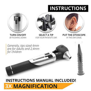 Otoscope manuel en acier inoxydable haute performance avec lentille à visibilité améliorée pour usage chirurgical ORL et examen précis de l'oreille - Product Image 4
