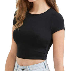 OEM Heavyweight 250gsm 100% Cotton Girl's <b>T</b> <b>Shirts</b> Custom Screen Puff Printing Blank Oversized <b>Cropped</b> Tops <b>Fitted</b> TShirt Women - Product Image 3