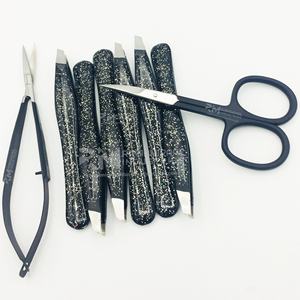 Juego de 4 pinzas para cejas de acero inoxidable de alta calidad con 2 tijeras diferentes para cutículas de cejas y tijeras de resorte para pestañas - Product Image 6