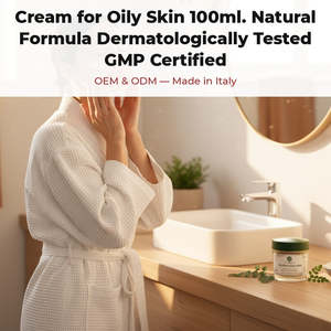 Crème Formule Naturelle 100ml pour Peaux Grasses Testée Dermatologiquement Certifiée GMP OEM Marque Privée Italie Hydratant Hommes - Product Image 2