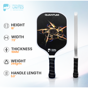 Pala de Pickleball United Quantum, Pala de Entrenamiento de Fibra de Carbono 18k, Logotipo Impreso, Material de Núcleo de Panal de Abeja T700 3K PP, Aprobada - Product Image 5