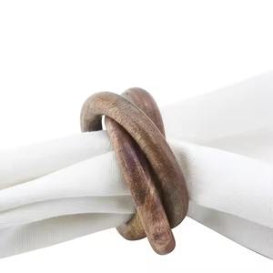 4 in1 <b>Wooden</b> Napkin Ring Set for Farmhouse Table Setting Wedding Parties Hotel Dining Eco-Friendly Serviette Holders - Product Image 4