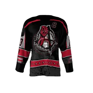เสื้อเจอร์ซีย์เล่นฮ็อกกี้น้ำแข็งพิมพ์ซับลิเมชันเสื้อยืดพิมพ์ลาย - Product Image 1