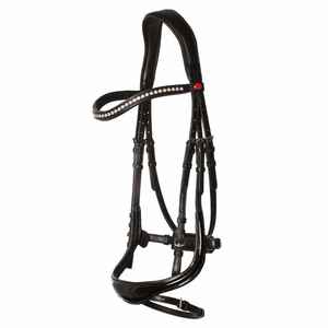 Brida de filete anatómica, nuevo Color, cuero de caballo negro, brida de filete anatómica Stanford, brida de cuero de caballo anatómico - Product Image 4