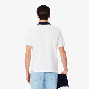 Men's White Canvas <b>Gothic</b> for <b>Shirt</b> Navy Collar Short Sleeve Regular Fit Solid Color Knitted Breathable Quick Dry Front Logo - Product Image 2
