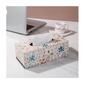 New Modern Design Table <b>Tissue</b> Box <b>Holder</b> Mother of Pearl <b>Tissue</b> Box Napkin <b>Holder</b> for Living Room Bedroom <b>Kitchen</b> Use - Product Image 1