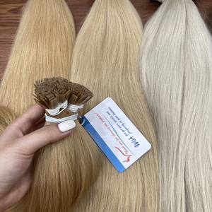 Usine en gros 100% extensions de cheveux humains en bonne santé cuticule cheveux alignés extensions de cheveux à pointe plate - Product Image 4