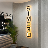 Enseigne LED personnalisée pour entreprise, lettres de logo rétroéclairées en acier inoxydable 3D et acrylique pour la publicité en magasin, intérieur et extérieur
