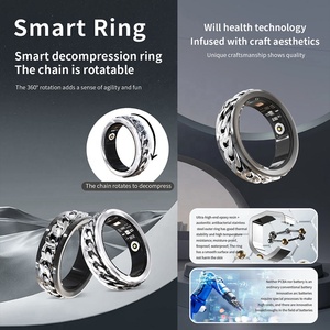 Bague connectée de santé intelligente, étanche IP68, moniteur d'activité physique, fréquence cardiaque, suivi du sommeil, oxygène sanguin, suivi menstruel, bracelet en acier allié - Product Image 2