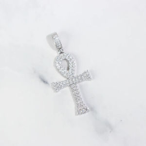 Collar de joyería Hip Hop para niños, colgante de moissanita VVS de plata de ley helada de lujo personalizado - Product Image 1