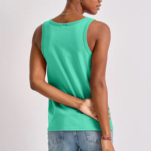 Camisetas sin mangas informales de colores sólidos para mujer, camisetas sin mangas de entrenamiento de gimnasio de secado rápido de alto rendimiento personalizadas - Product Image 3