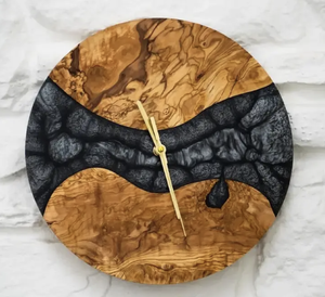 Reloj de pared de resina con decoración del hogar de mármol, reloj colgante utilizado en el hogar, hotel y área pública abstracta - Product Image 1