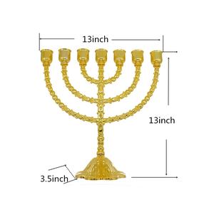 Gold Plated Metal Pipe Menorah with Round Base Simple Elegant Design High Quality Candle Stand for Stylish Home Decoration - Product Image 6