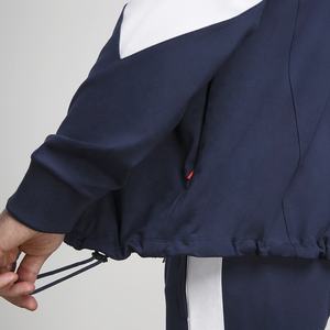 Survêtement d'entraînement pour hommes en coton polyester vierge gaufré personnalisé avec 2 fermetures à glissière et blocs de couleurs - Product Image 5