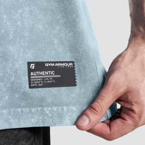 เสื้อยืดคอร์สโตนวอชสีเขียวทะเล ผลิตจากผ้าเจอร์ซีย์ที่สวมใส่สบาย - Product Image 6