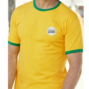 Nueva camiseta para hombre Crew Ringer Sports Top Casual Contraste Camiseta Cuello Manga Ringer Camisetas - Product Image 5