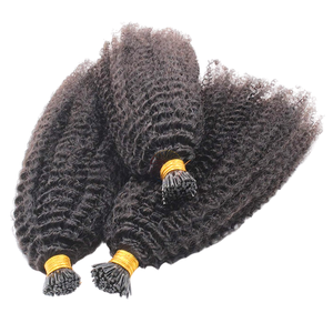 Styles chauds Kinky Curly I Tip Extensions Un donneur Cheveux humains crépus bouclés naturels I Tip Meilleure qualité - Product Image 1
