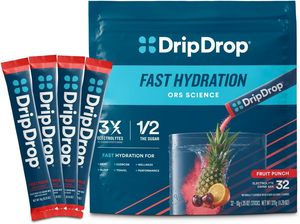 Sachets d'hydratation DripDrop - Punch aux fruits - Préparation en poudre d'électrolytes à portion individuelle - 32 sachets - Product Image 6
