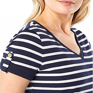 Meilleur design T-shirt pour femme T-shirt pour femmes T-shirt décontracté en polyester/coton T-shirts vierges pour femmes Léger séchage rapide - Product Image 4