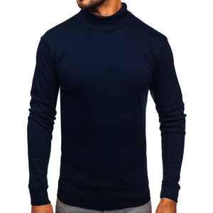 Suéter de Cuello Alto para Hombre, Otoño, Cálido, Antibolitas, Manga Larga, Forrado, de Punto, Corte Regular, Informal, de Poliéster/Algodón, Liso - Product Image 6