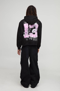 Sweat à capuche streetwear en coton épais pour homme, personnalisable avec logo, brodé intégral, idéal pour l'hiver - Product Image 5