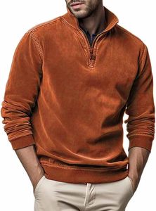 Wholesale Custom Stand Collar <b>Half</b> <b>Zip</b> Acid Washed Pullover Cotton <b>Men's</b> Oversized Mock Neck Quarter Zipper <b>Sweatshirt</b>& Hoodies - Product Image 4