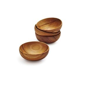 Juego de 4 cuencos de madera de primera calidad de tamaño mini cuenco de madera de diseño antiguo cuenco de madera hecho a mano de proveedores de venta al por mayor - Product Image 2