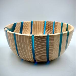 Design en résine vert foncé de luxe finition originale bol en bois de haute qualité décoration de table - Product Image 4