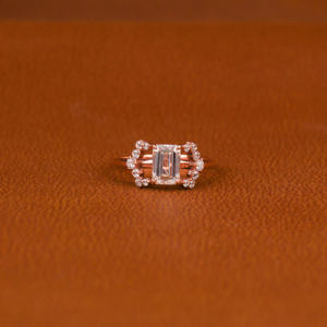 Anillo de compromiso y boda chapado en oro rosa de 14KT de nuevo estilo a la moda, corte esmeralda, Diamante cultivado en laboratorio, regalo certificado IGI para mujer - Product Image 1