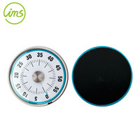 Minuteur de cuisine visuel à cadran rond personnalisable de 60 minutes, en acier inoxydable et ABS, diamètre 7,85 cm, couleur et logo personnalisés