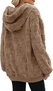 Sudadera con Capucha de Sherpa para Mujer, Sudadera Cómoda de Felpa para Hombre, Sudadera 100% Lana con Logotipo en Relieve - Product Image 2