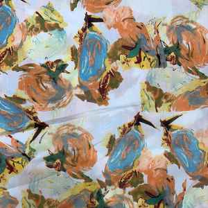 ผ้าป๊อปลินคอตตอนสไตล์วินเทจพิมพ์ลายแอบสแตรกวาดสีน้ำมันสำหรับทำชุดผ้าฝ้ายผ้าปอปลินแบบพรีเมี่ยม - Product Image 2