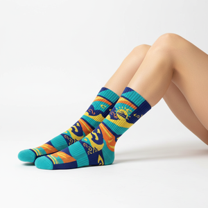 Calcetines atléticos de media pantorrilla personalizados de alta calidad, calcetines antibacterianos transpirables con logotipo personalizado, haz tu propio verano informal colorido - Product Image 5