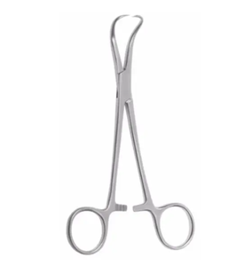 Instrumento quirúrgico manual de acero inoxidable de 12cm, fórceps de toalla Backhaus con mango de bloqueo puntiagudo Curvo - Product Image 1