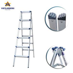 Échelle en aluminium pliante domestique 2x6 marches au design moderne conforme à la norme EN131 pour la maison et l'extérieur Made in Vietnam - Product Image 1