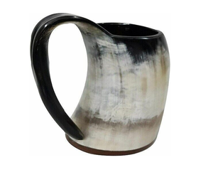 Tasse en corne de buffle 100%/tasses à boire Viking tasses décoratives en corne avec base en bois pour le bureau du salon - Product Image 5