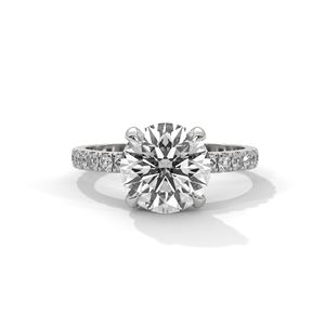 Anillo de boda de oro de 14k con diamante cultivado en laboratorio de corte redondo, joyería con diamantes de laboratorio, anillo de compromiso con diamantes. - Product Image 1