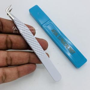 Pinzas de extensión de pestañas de acero inoxidable sostenibles japonesas profesionales 2025, puntas de fibra Nano de agarre de diamante de Color blanco - Product Image 2