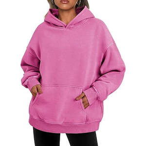 Sudaderas con Capucha de Cuello Alto, Estilo Vintage, Holgadas, Transpirables, Lavado Ácido, para Mujer, con Logotipo Personalizado, Insignia y Color Personalizable - Product Image 1